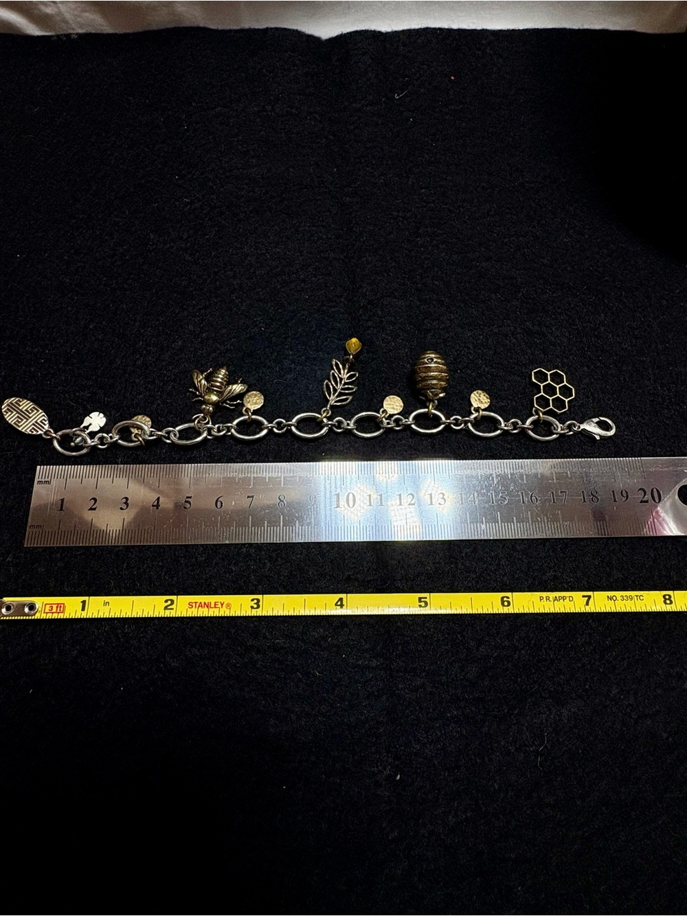 Lucky Brand Bee & Honeycomb Charm Bracelet-Beautiful Construction. Adorable! - Picture 4 of 15